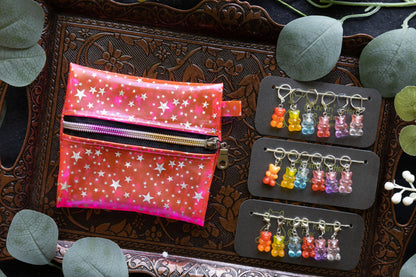 Vinyl Pouch and Gummy Bear Stitch Marker Set