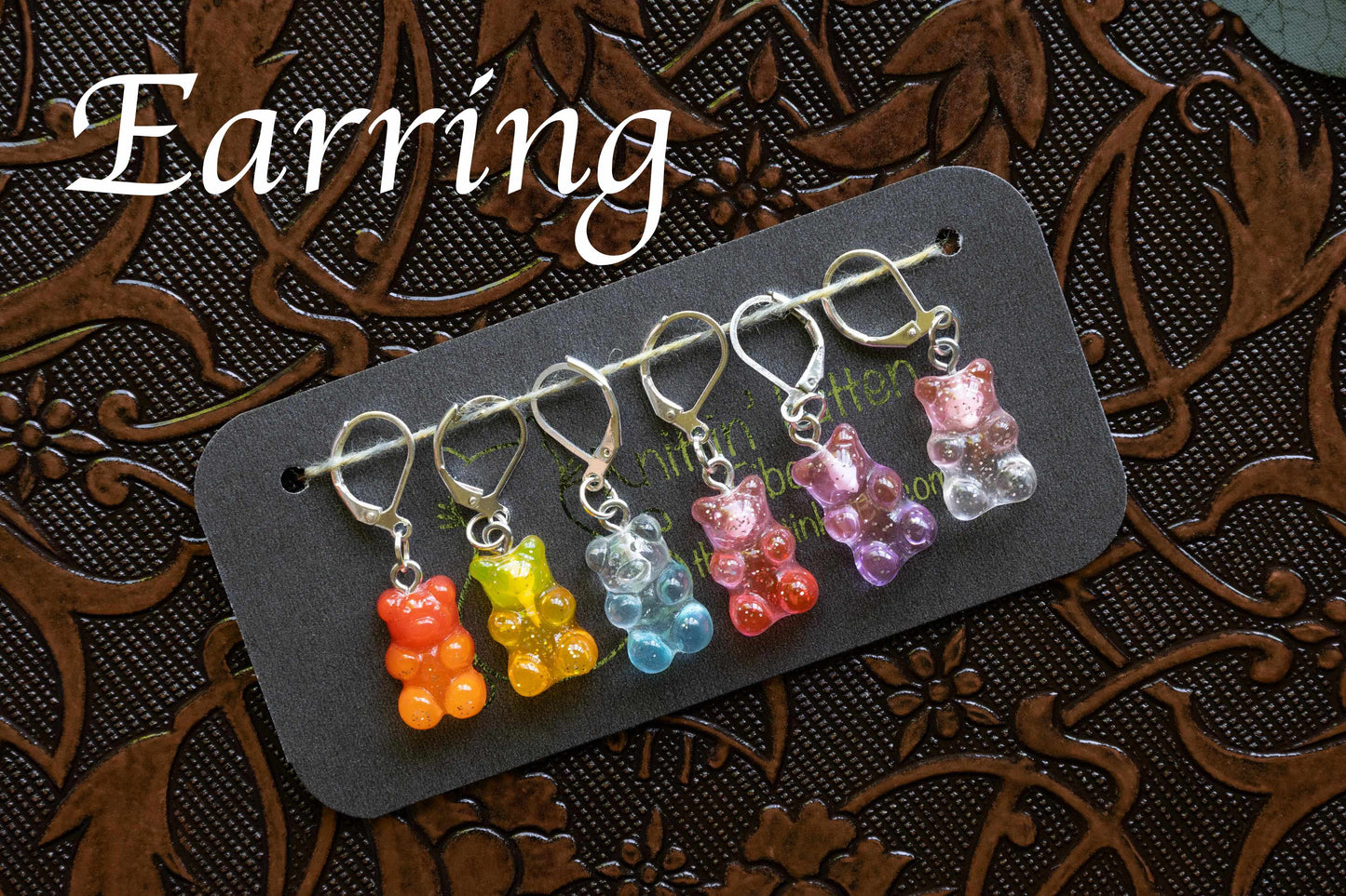 Vinyl Pouch and Gummy Bear Stitch Marker Set