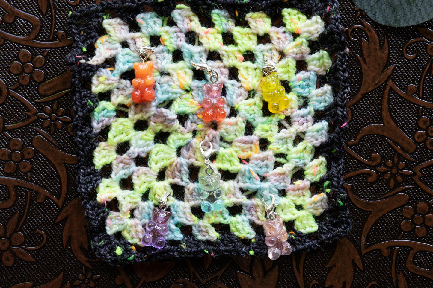 Vinyl Pouch and Gummy Bear Stitch Marker Set