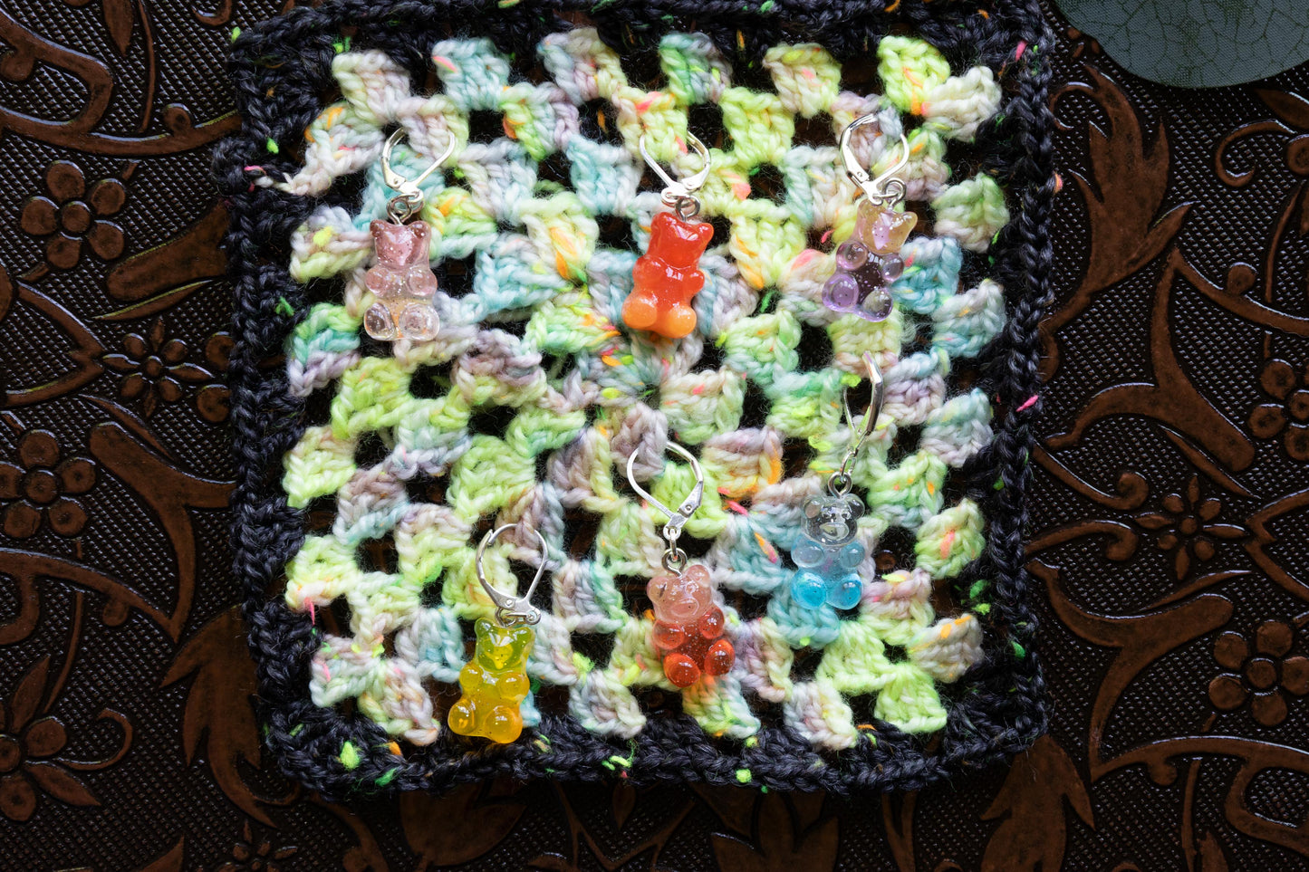 Vinyl Pouch and Gummy Bear Stitch Marker Set