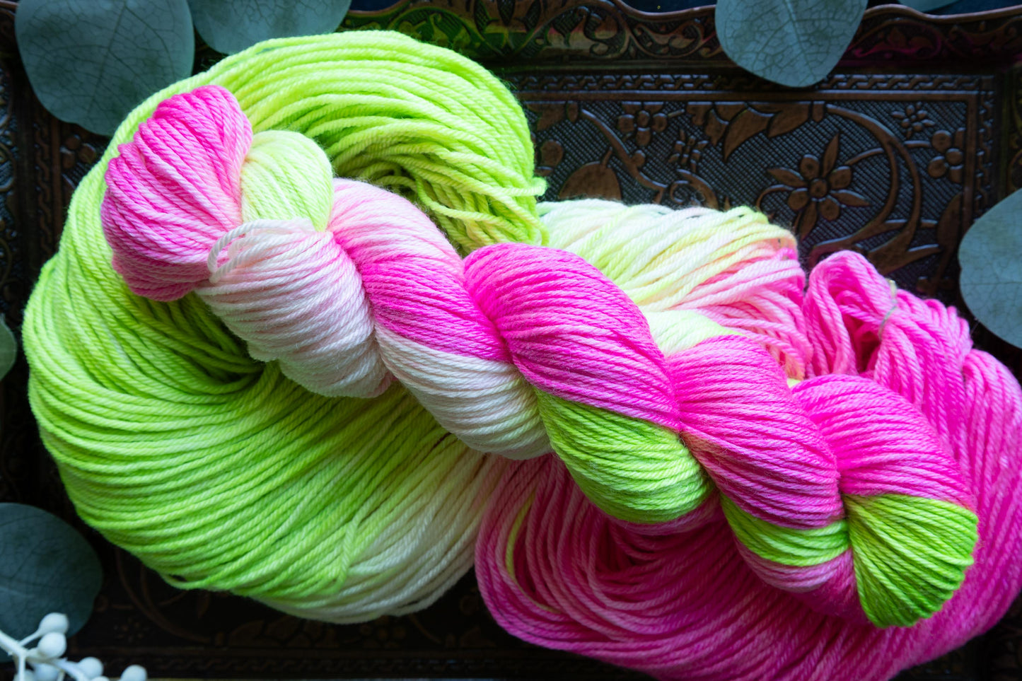 Kiwi Strawberry Sorbet - Silk Sheep - DK Weight